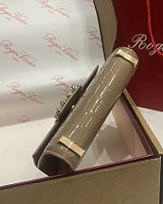 Fortok Roger Vivier Jewel Efflorescence Mini tote bag Crocodile Brown 19*13*4cm - 2
