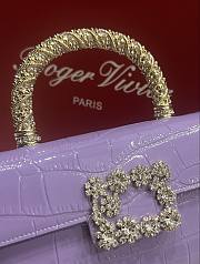 Fortok Roger Vivier Jewel Efflorescence Mini tote bag Crocodile Purple 19*13*4cm - 4