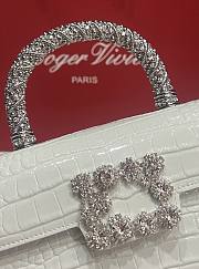 Fortok Roger Vivier Jewel Efflorescence Mini tote bag Crocodile White 19*13*4cm - 6