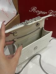 Fortok Roger Vivier Jewel Efflorescence Mini tote bag Crocodile White 19*13*4cm - 5