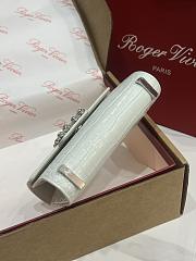 Fortok Roger Vivier Jewel Efflorescence Mini tote bag Crocodile White 19*13*4cm - 4
