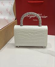 Fortok Roger Vivier Jewel Efflorescence Mini tote bag Crocodile White 19*13*4cm - 2
