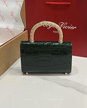 Fortok Roger Vivier Jewel Efflorescence Mini tote bag Crocodile Green 19*13*4cm - 5