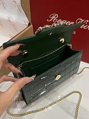 Fortok Roger Vivier Jewel Efflorescence Mini tote bag Crocodile Green 19*13*4cm - 3