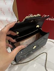 Fortok Roger Vivier Jewel Efflorescence Mini tote bag Crocodile Black 19*13*4cm - 6