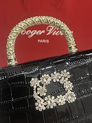 Fortok Roger Vivier Jewel Efflorescence Mini tote bag Crocodile Black 19*13*4cm - 3