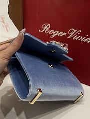 Fortok Roger Vivier Jewel Efflorescence Mini tote bag Velvet Blue 19*13*4cm - 5