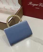 Fortok Roger Vivier Jewel Efflorescence Mini tote bag Velvet Blue 19*13*4cm - 6
