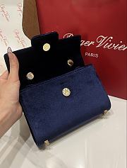 Fortok Roger Vivier Jewel Efflorescence Mini tote bag Velvet Navy Blue 19*13*4cm - 5