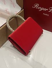Fortok Roger Vivier Jewel Efflorescence Mini tote bag Velvet Red 19*13*4cm - 6