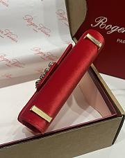 Fortok Roger Vivier Jewel Efflorescence Mini tote bag Velvet Red 19*13*4cm - 2
