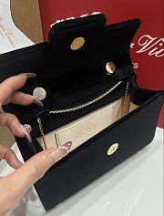 Fortok Roger Vivier Jewel Efflorescence Mini tote bag Velvet Black 19*13*4cm - 5