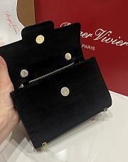 Fortok Roger Vivier Jewel Efflorescence Mini tote bag Velvet Black 19*13*4cm - 3