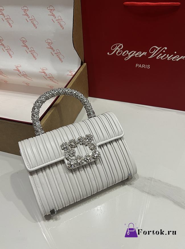 Fortok Roger Vivier Jewel Efflorescence Mini White 19*13*4cm  - 1