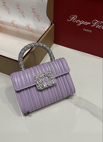 Fortok Roger Vivier Jewel Efflorescence Mini Bag Purple 19*13*4cm