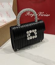 Fortok Roger Vivier Jewel Efflorescence Mini Bag Black 19*13*4cm - 3