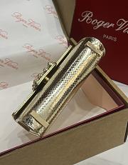 Fortok Roger Vivier Jewel Efflorescence Mini Bag Metallic Leather Gold 19*13*4cm  - 2