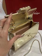 Fortok Roger Vivier Jewel Efflorescence Mini Bag Metallic Leather Gold 19*13*4cm  - 5