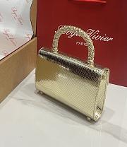 Fortok Roger Vivier Jewel Efflorescence Mini Bag Metallic Leather Gold 19*13*4cm  - 3