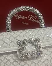 Fortok Roger Vivier Jewel Efflorescence Mini tote bag Sequins White 19*13*4cm - 5