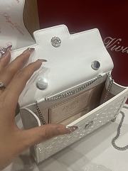 Fortok Roger Vivier Jewel Efflorescence Mini tote bag Sequins White 19*13*4cm - 4