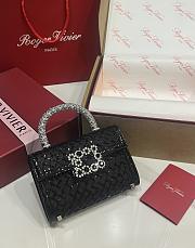 Fortok Roger Vivier Jewel Efflorescence Mini tote bag Sequins Black 19*13*4cm - 1