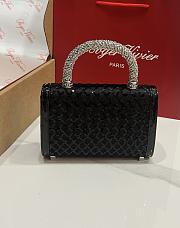 Fortok Roger Vivier Jewel Efflorescence Mini tote bag Sequins Black 19*13*4cm - 5