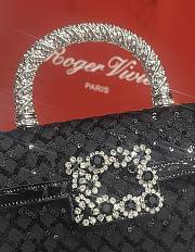 Fortok Roger Vivier Jewel Efflorescence Mini tote bag Sequins Black 19*13*4cm - 3