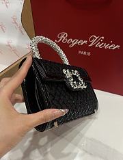 Fortok Roger Vivier Jewel Efflorescence Mini tote bag Sequins Black 19*13*4cm - 4