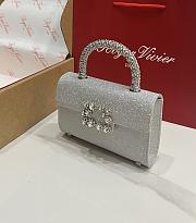 Fortok Roger Vivier Jewel Efflorescence Mini bag Glitter Silver 19*13*4cm - 6