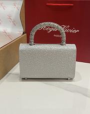 Fortok Roger Vivier Jewel Efflorescence Mini bag Glitter Silver 19*13*4cm - 5