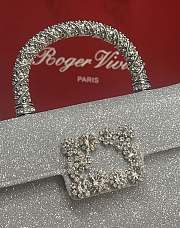 Fortok Roger Vivier Jewel Efflorescence Mini bag Glitter Silver 19*13*4cm - 3