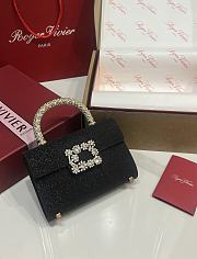 Fortok Roger Vivier Jewel Efflorescence Mini bag Glitter Black 19*13*4cm - 1
