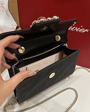 Fortok Roger Vivier Jewel Efflorescence Mini bag Glitter Black 19*13*4cm - 4
