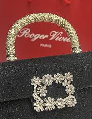 Fortok Roger Vivier Jewel Efflorescence Mini bag Glitter Black 19*13*4cm - 2