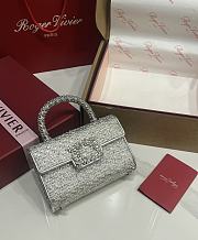 Fortok Roger Vivier Jewel Efflorescence Mini bag Glitter Tweed Silver 19*13*4cm - 1