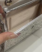 Fortok Roger Vivier Jewel Efflorescence Mini bag Glitter Tweed Silver 19*13*4cm - 3