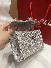 Fortok Roger Vivier Jewel Efflorescence Mini bag Glitter Tweed Silver 19*13*4cm - 4