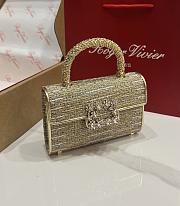 Fortok Roger Vivier Jewel Efflorescence Mini bag Glitter Tweed Gold 19*13*4cm - 6