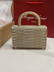 Fortok Roger Vivier Jewel Efflorescence Mini bag Glitter Tweed Gold 19*13*4cm - 5