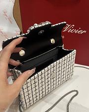 Fortok Roger Vivier Jewel Efflorescence Mini bag Tweed White 19*13*4cm - 5