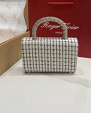 Fortok Roger Vivier Jewel Efflorescence Mini bag Tweed White 19*13*4cm - 3