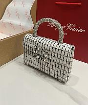 Fortok Roger Vivier Jewel Efflorescence Mini bag Tweed White 19*13*4cm - 2