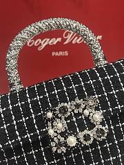 Fortok Roger Vivier Jewel Efflorescence Mini bag Tweed Black 19*13*4cm - 3