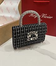 Fortok Roger Vivier Jewel Efflorescence Mini bag Tweed Black 19*13*4cm - 2