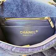 Fortok Chanel Mini Pearl Crush Flap bag Purple velvet 18cm - 4