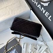 Fortok Chanel Mini Pearl Crush Flap bag Black velvet 18cm - 4