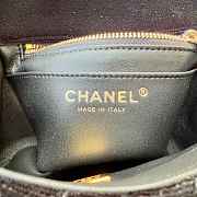 Fortok Chanel Mini Pearl Crush Flap bag Black velvet 18cm - 2