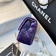 Fortok Chanel Pearl Crush Flap bag Purple velvet 20cm - 6