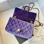 Fortok Chanel Pearl Crush Flap bag Purple velvet 20cm - 4